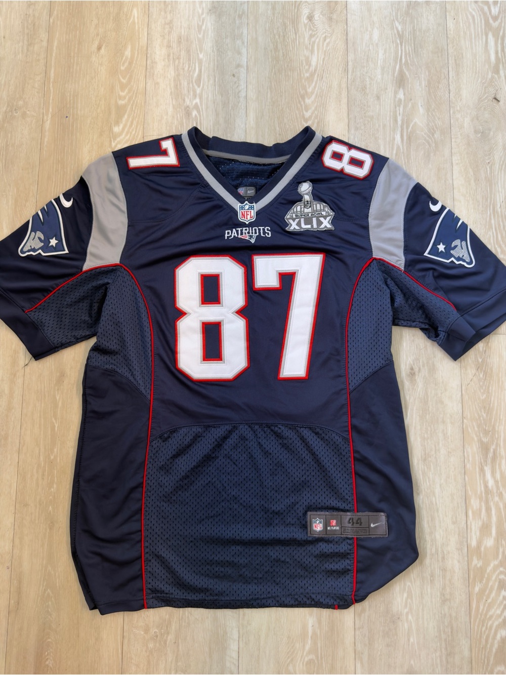 Rob Gronkowski Patriots Super Bowl XLIX Nike On Field Jersey 44